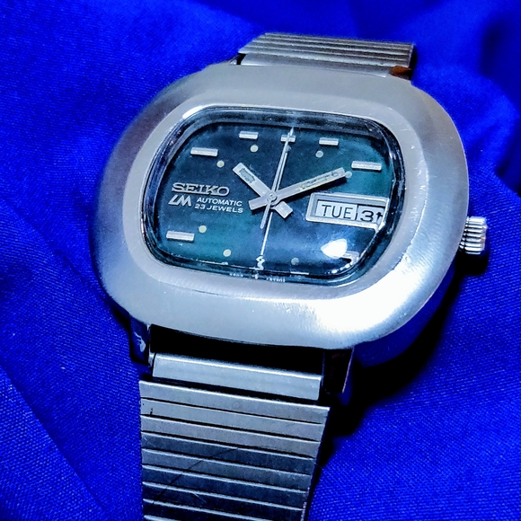 Seiko Silver and Blue Automatic Watch